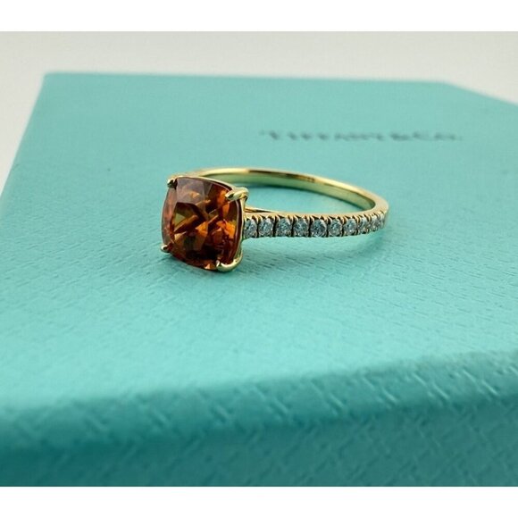 Tiffany & Co. Legacy Spessartine Diamond 18k Yellow Gold Cocktail Ring Size 6 - Picture 3 of 9